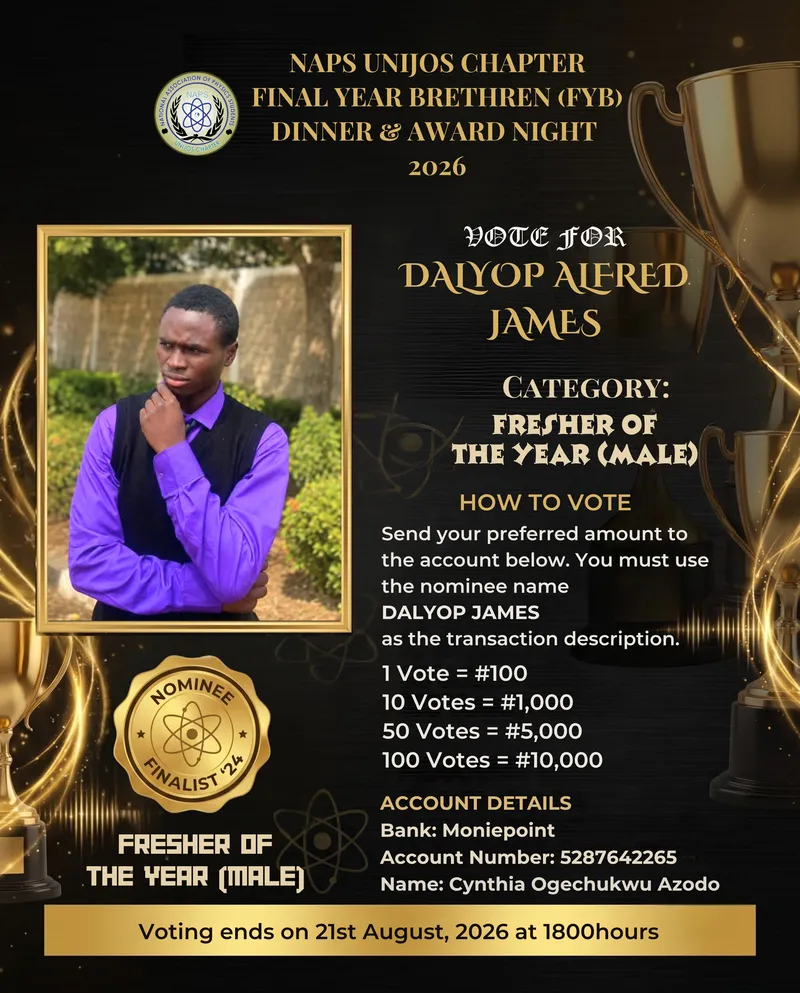 Campaign Flier for Dalyop Alfred James